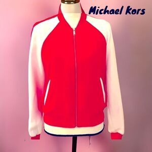 - MICHAEL KORS NWT ZIP UP JACKET COAT RED AND WHITE SIZE SMALL
